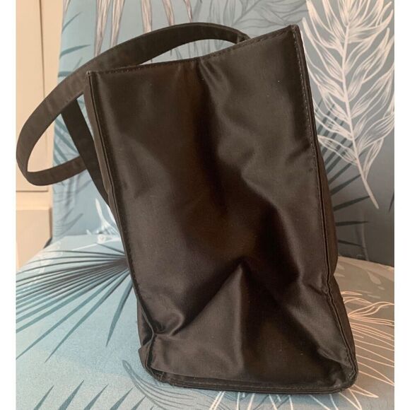Kate Spade SAM 90s Y2K Black Nylon Icon Big Box Tote Bag Purse vintage MCM - Picture 8 of 9